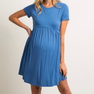 Blue maternity dress